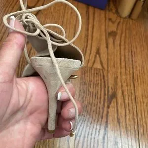 Aquazzura | Shoes | Price Drop Aquazzura Bond 75 Suede Tie  PRICE DROP ⬇️Aquazzura Bond 75 suede tie back nude sandal main image 0